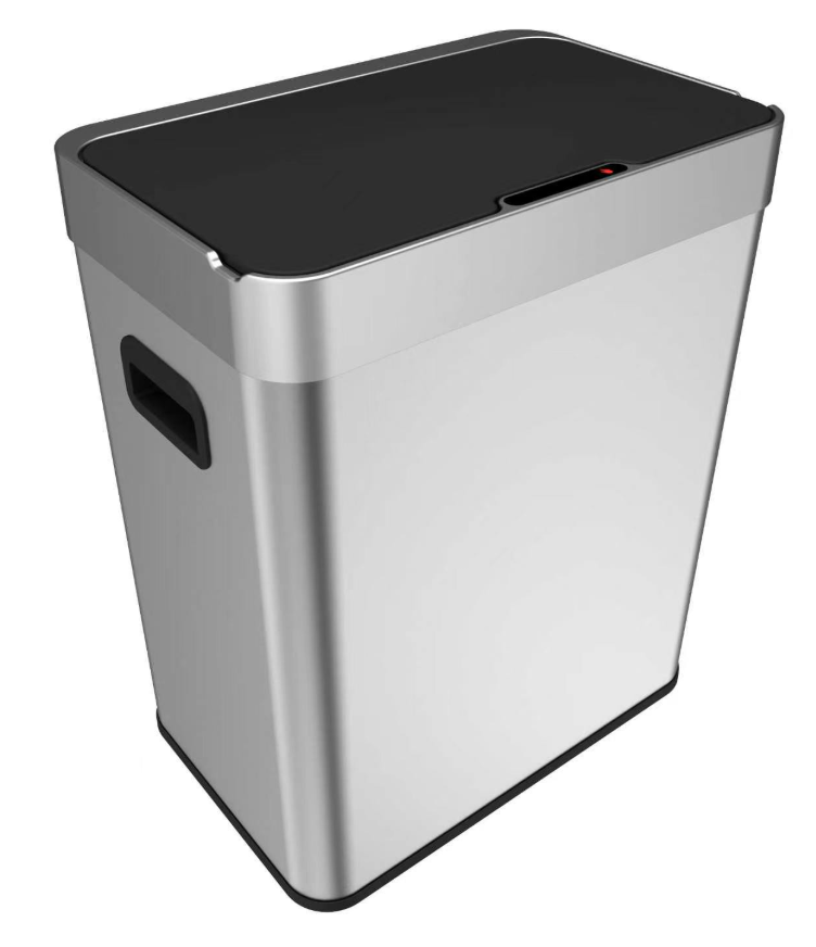 45L Large Smart Touchless Trash Can with Removable Inner Bucket - USB Rechargeable Automatic Motion Sensor Waste Basket, Anti-Fingerprint Stainless Steel Garbage Bin for Kitchen, Living Room, Office